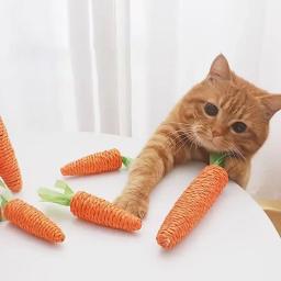 Bastão de cenoura para animais de estimação, brinquedos para gatos, vara de dentição, antimordida, tábua de arranhar, pet fornecimentos - Image 3