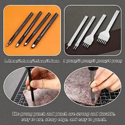 52 Pcs/set Kit De Ferramentas De Costura De Couro DIY Artesanato Ferramentas De Costura De Mão Conjunto De Ferramentas Com Groover Awl Encerado Thread Dedal - Image 5