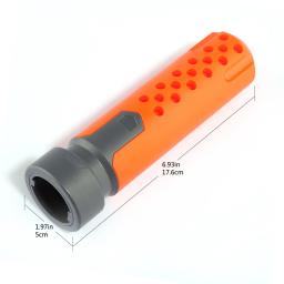 1 pçs brinquedos silenciador acessórios modificado tubo frontal decoração para nerf laranja cinza para nerf arma acessório - Image 5