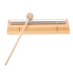 Instrumento de percussão sino de madeira com martelo batendo oração yoga meditação chime energias cura lembrete sino com martelo - Image 4