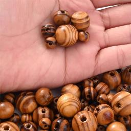 Contas de madeira natural com furo, inacabado, Split, bola redonda completa, artes DIY, presentes do jogo, decoração de casa, 10mm, 16mm, 20mm, 25mm, 30mm, 100Pcs - Image 2
