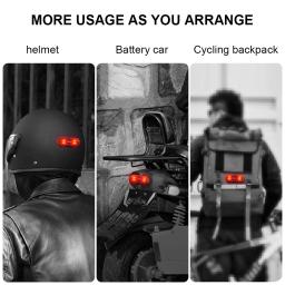 Motocicleta capacete levou luz de advertência, carga usb, bicicleta noite segurança luz do sinal, cauda lâmpada, impermeável equitação capacete flash lâmpada, f - Image 4