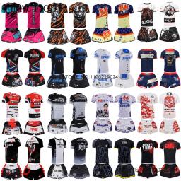 Shorts Muay Thai e Conjunto de Camiseta para Homens e Mulheres, Multi Cores, Luta de Gaiolas, Kickboxing, Boxe, Ginásio, Artes Marciais, Uniforme de Treino - Image 1