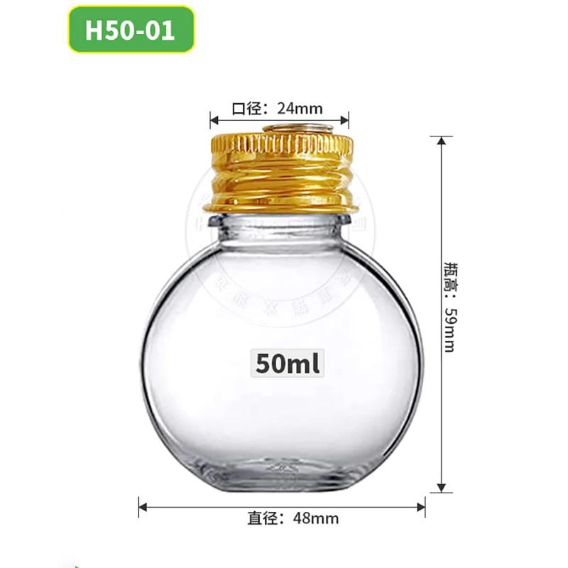 Garrafa De Plástico Transparente Com Tampa De Ouro, Garrafa Em Forma De Bola De Neve, Garrafas Decorativas De Natal, Garrafa De Suco De Frutas, 10PCs, 50ml, 100 ml, 250ml - Image 1