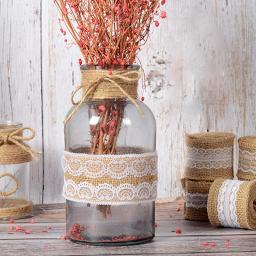 Rolo natural da fita da juta serapilheira, laço rústico do vintage, decoração do casamento, material da festa do Feliz Natal, embalagem do presente DIY, 2m, 5m - Image 4
