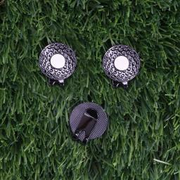 1/5 pçs preto durável liga de zinco magnético chapéu de golfe clipe com bolas marcador titular golfe colocando acessórios verdes 25mm - Image 6