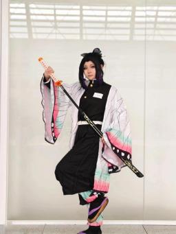Anime demônio slayer cosplay traje kochou shinobu peruca quimono uniforme kimetsu não yaiba haori manto ternos festa para criança adulto - Image 3