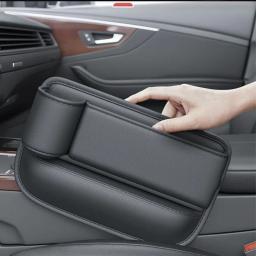 Multifuncional Seat Gap saco de armazenamento para carro, enchimento com suporte de copo, couro PU, carro interior fenda organizadores caixa, 1 Pc, 2Pcs - Image 3