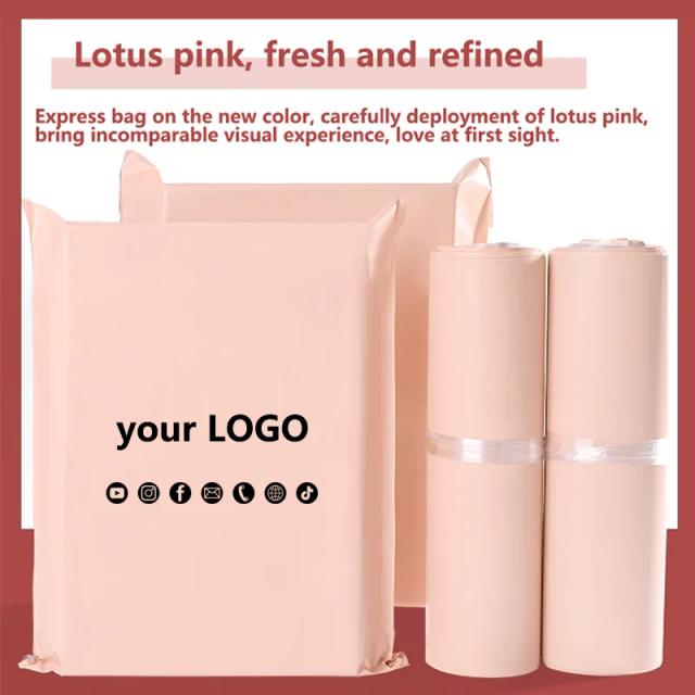 Sacos Expresso Impermeáveis Rosa Personalizados para Logística e Transporte Empresarial - 50 Unidades Espessadas