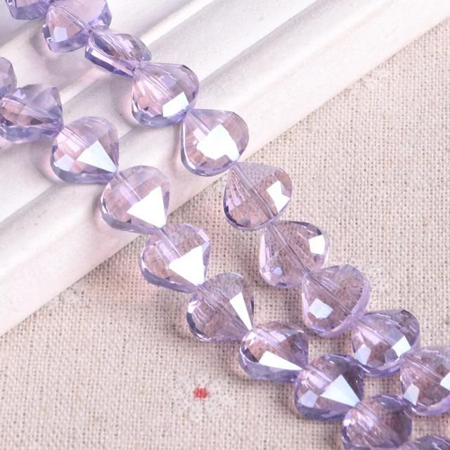 Contas de Vidro de Cristal Facetadas para Jóias - Forma de Vieira Brilhante e Colorida, 11x12mm, Pacote com 10 Peças
