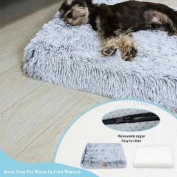 Impermeável memória espuma Pet Bed, Dog Crate Mat, Removível lavável Faux Fur Cover, Ortopédico, Anti-Slip Bottom - Image 3