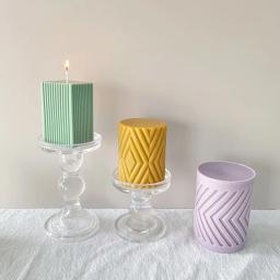 Diy cilindro forma geométrica vela molde de silicone artesanal fazendo cera soja scented velas artesanato ferramenta presentes decoração para casa - Image 5
