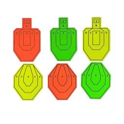 Mini tiro alvos para IPSC IDPA, padrões vermelho verde amarelo colorido, 160 contagens, 20 folhas - Image 1