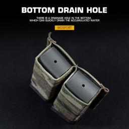 Molle Tactical Double Mag Pouch, Tiro ao ar livre Mag Carrier, Caça Airsoft Acessórios, CS Wargame, 9mm, Rápido - Image 5