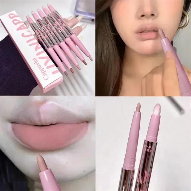 Lápis Labial Matte Velvet: Batom Impermeável e Duradouro com Efeito Antiaderente para um Look Nude Perfeito