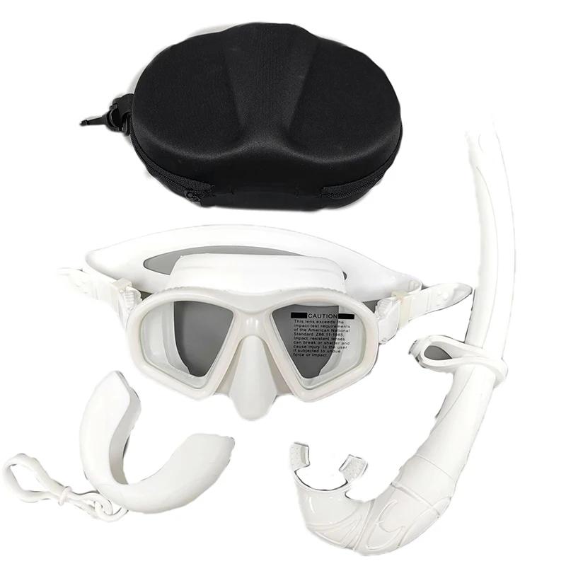 Vidro Temperado Freediving Máscara com Camera Mount, J-Type Snorkeling Set, Snorkel Dobrável - Image 1