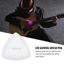 Palheta de guitarra brilhante com led, palhetas exclusivas para baixo, guitarra elétrica, bandolim e baixo, palheta luminosa de toque - Image 2
