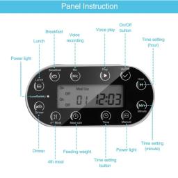 Alimentador automático inteligente Pet com voz Timing, Bacia do aço inoxidável, Cat Dry Food Dispenser, Dog, 3.5L - Image 3