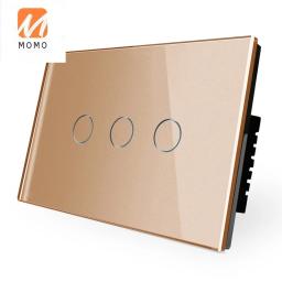 2021 nova atualização preto ouro painel de toque luz interruptor de parede dimmer - Image 5