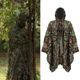 Capa de camuflagem durável com folhas 3D, roupas Ghillie, capa da floresta respirável, treinamento ao ar livre e caça, decoração para caça - Image 2