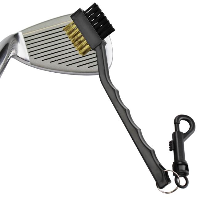 Escova de Golfe 2 Lados Latão e Nylon para Limpeza de Ranhuras e Clubes
