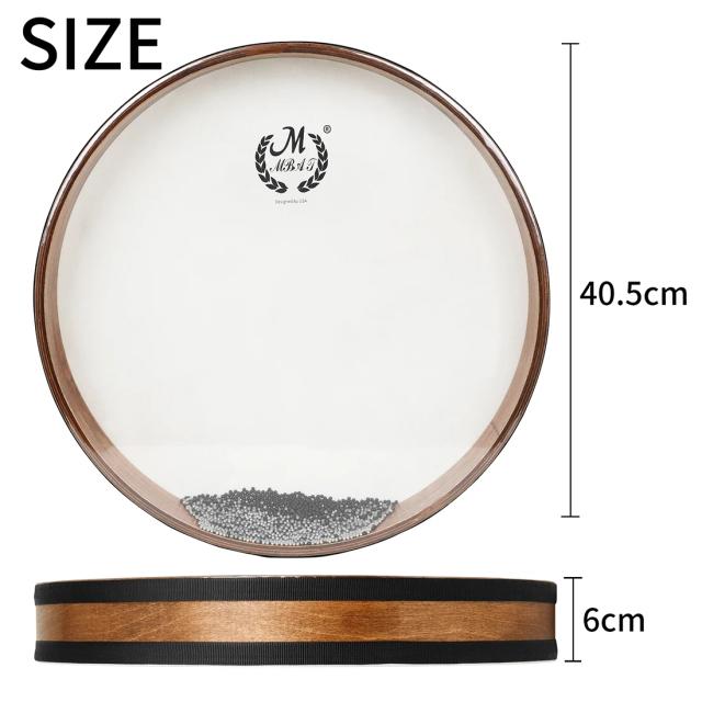 Instrumento de Percussão Oceano Mão Tambor de 16" com Ondas Sonoras, Presente Ideal para Crianças e Iniciantes