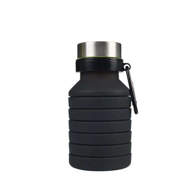 Garrafa de Água Dobrável de Silicone 550ml, Portátil, BPA Livre e à Prova de Vazamento para Acampamentos e Esportes ao Ar Livre