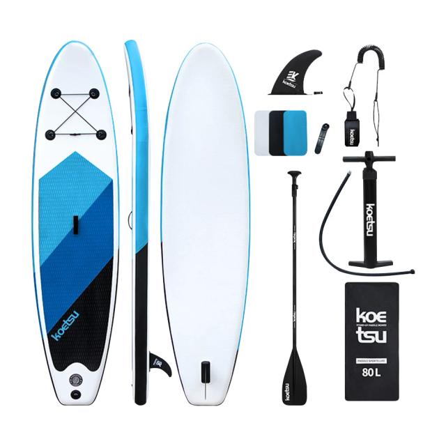 Prancha Inflável Sup com Corda de Pé, Equipamento de Equilíbrio e Paddle de Alumínio, Inclui Mochila para Transporte