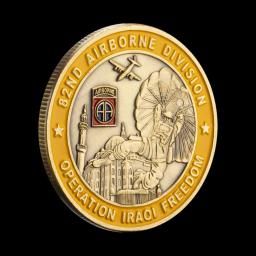 Desafio Comemorativo Coleção de Moedas, Operação, 8ª Divisão Aerotransportada, Al Freedom, São Jorge, 2003, Presente - Image 5