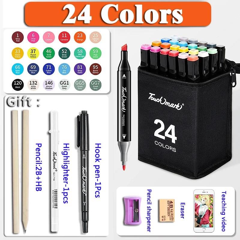 Marcadores Brush Canetas Set para Artista, Marcador Manga, Material de Arte Escolar, Papelaria Coreana, Pintura, Desenho, 12-168 Cores - Image 1