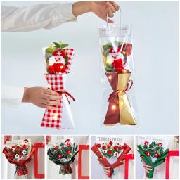 Artificial tecido eterna flor bouquet, crochê flores, graduação bouquet, decoração de Natal, presente de ano novo, 2025 - Image 4