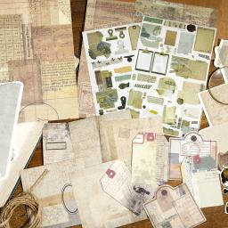 Adesivos vintage e conjunto de papel Material, colagem decorativa, diário, álbum, Scrapbooking, acessórios, 40 unidades por pacote - Image 4