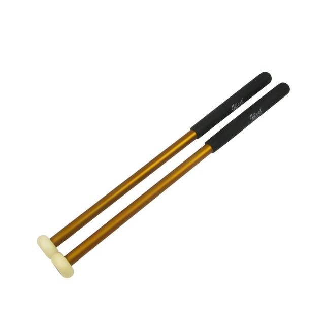 Par de baquetas de metal com tímpanos de marreta e cabeça de nylon - Acessórios novos para bateria
