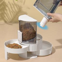 Alimentador automático para cães e gatos, Separação seca e úmida, Dupla camada, Armazenável, Anti-tombamento, Alimentação e Bebedor Multifuncional - Image 3