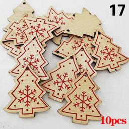 Árvore De Natal De Madeira Pendurado Ornamentos, Pingentes De Alce De Neve, Decoração De Festa De Casa, Decoração De Presente De Ano Novo, 10Pcs por Conjunto - Image 5