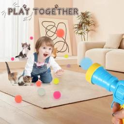 Brinquedo interativo treinamento de lançamento para Pet, Criativo Mini Jogos de Tiro, Stretch Plush Ball Toys, Kitten Supplies, Hot, 2022 - Image 6