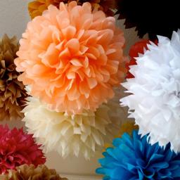 Tissue Paper Pompons Flower Guirlanda, Decoração do casamento, DIY Paper Flowers Ball, Baby Shower, Birthday Party, 5 Pcs - Image 4