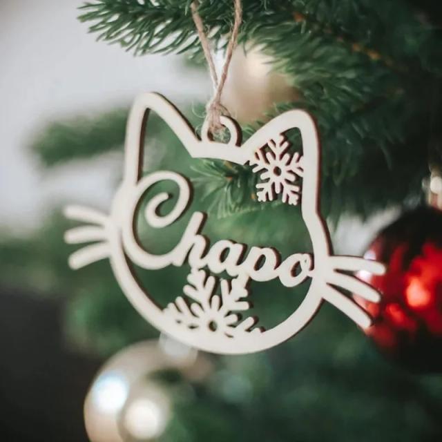Ornamento de Madeira Personalizado para Crianças com Nome, Animais e Motivos Vintage - Presente Perfeito para o Natal e Ano Novo