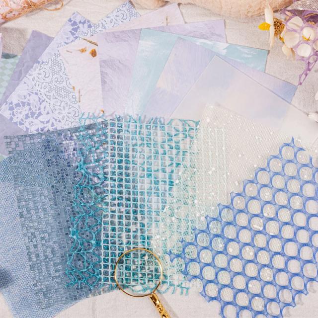 Papel de Scrapbook Texturizado Estético para Journaling e Artesanato DIY - Conjunto com 15 Peças