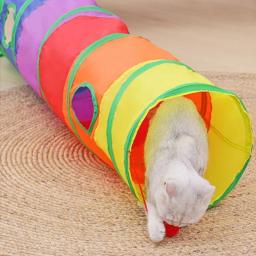 Túnel para Gatos Brinquedos Dobráveis para Gatos de Estimação Treinamento de Gatinhos Túnel de brinquedo divertido interativo entediado para cachorro, gatinho, coelho, tubo de túnel para brincar - Image 6