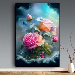 Broca completa pintura diamante rosa 5d diy kits de mosaico strass bordado imagem arte da parede artesanal presente decoração casa l83 - Image 1