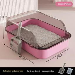 Totalmente Fechado Cat Litter Box, Espessamento Kitty Sandbox, Lado Alto, Splashproof Pet Bedpans com Litter Scoop, Limpeza Cat Supplies - Image 6