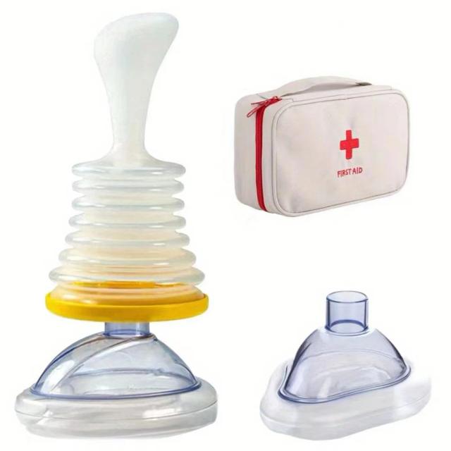 Máscara de Respiração Artificial e Treinador de Asfixia para Segurança Doméstica - Kit de Ressuscitação Cardiopulmonar Completo