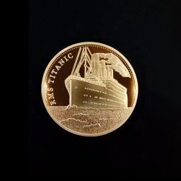 Banhado a ouro Titanic Navio Moeda Comemorativa, Medal Art Collection, Moedas Colecionáveis, Lembrança de Incidente para Casa - Image 3
