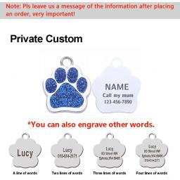 Nome personalizado para animais de estimação, identificação gravada livre, pingente anti-perdido, nome pata, placa de identificação, placa de identificação, chaveiro acessórios, cachorro, cão, gato - Image 2