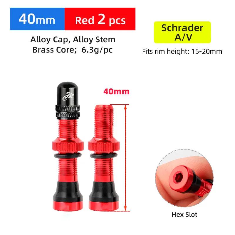 Deemount 2 peças de bicicleta sem câmara de ar schrader mamilo a/v válvulas núcleo de latão cnc usinado anodizado para mtb bicicleta de estrada jantes sem câmara de ar - Image 1