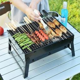 Selfree-churrasqueira dobrável para camping ao ar livre, churrasco, carvão doméstico, utensílios de churrasco, aço preto - Image 1