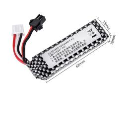 Bateria Li-po para armas elétricas de água, USB, Splatter automático, rifle de bola, Paintball, pistola Airsoft, 2S, 7.4V, 1400mAh - Image 1