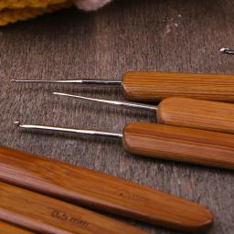Lmdz 0.5mm-3mm cabo de madeira agulhas de tricô ganchos de tricô de bambu diy ganchos de crochê agulhas para tecer fio agulhas de costura ferramenta - Image 6