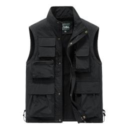 Colete de carga masculino ao ar livre multi-bolso moda colete respirável casaco cada moda bonito masculino usar casaco de alta qualidade - Image 4